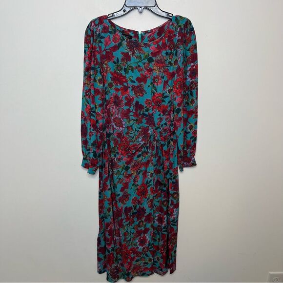 Talbots Side Tie Midi Dress 4 - Picture 2 of 8